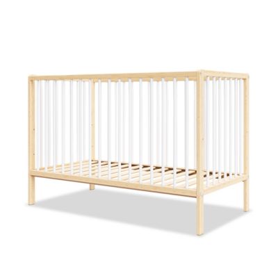 Lit bébé évolutif avec tiroir Mathis 60x120 cm (matelas non inclus) Bois naturel et blanc