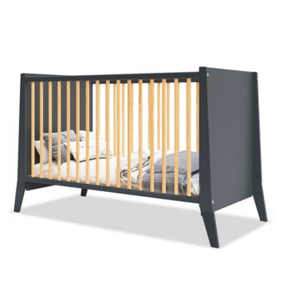 Lit bébé évolutif Timeo 60x120 cm (matelas non inclus) Gris & bois