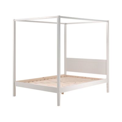 Lit à baldaquin 140x200 Sommier Inclus Vipack Pino - Blanc