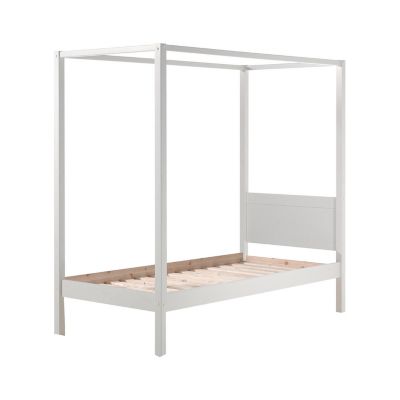 Lit à baldaquin 90x200 Sommier Inclus Vipack Pino - Blanc