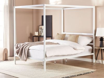 Lit à baldaquin Métal LESTARDS 140 x 200 cm Blanc