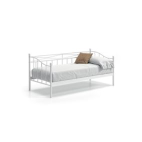 Lit banquette blanc SOBLA 90x200 - Style contemporain