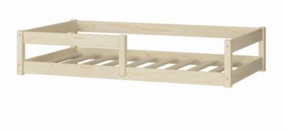 Lit bas Nordi 200x90 - Montessori bois naturel, lit enfant avec barreaux