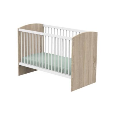 Lit bebe SAUTHON Access 120x60 Blanc et chene 3 positions