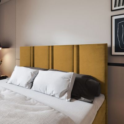 Lit Boxspring LARIO 160X200 CM KRONOS 01, Jaune, Lit avec matelas et rangement