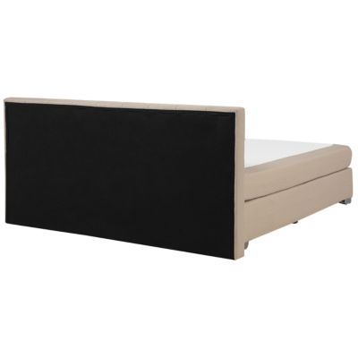 Lit Boxspring Tissu ADMIRAL 180 x 200 cm Beige sable