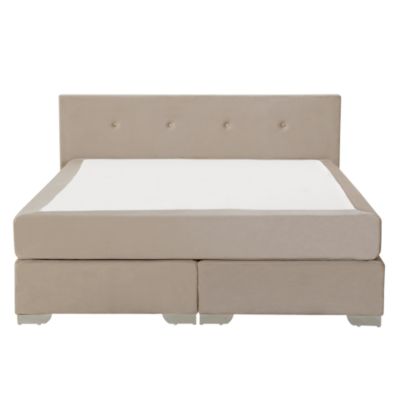 Lit Boxspring Velours CONSUL 180 x 200 cm Beige clair