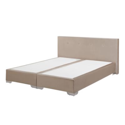 Lit Boxspring Velours CONSUL 180 x 200 cm Beige clair