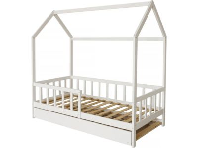 Lit cabane enfant avec tiroir "Paloma"   90 x 190 cm  Blanc