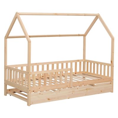 Lit cabane gigogne pour enfant 190x90cm en bois MARCEAU - Happy Garden