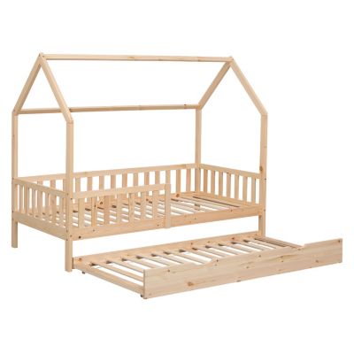 Lit cabane gigogne pour enfant 190x90cm en bois MARCEAU - Happy Garden