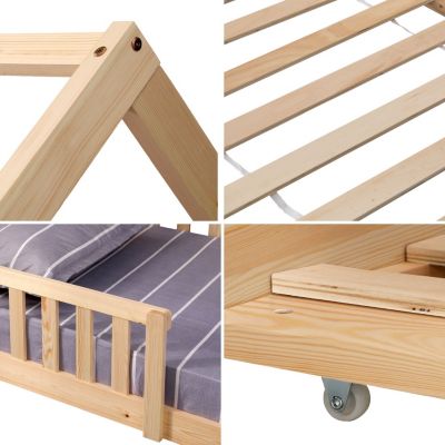 Lit cabane gigogne pour enfant 190x90cm en bois MARCEAU - Happy Garden