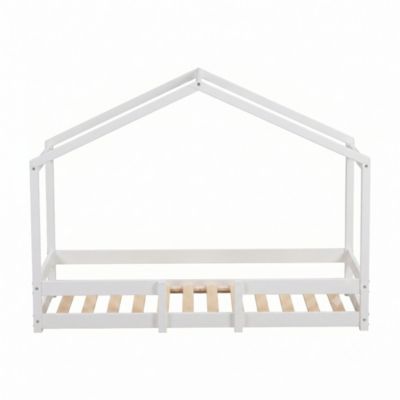 Lit cabane INDIANA 90x190 + sommier / blanc