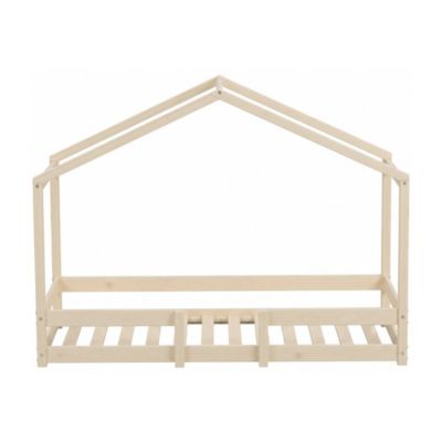 Lit cabane INDIANA 90x190 + sommier / Bois clair