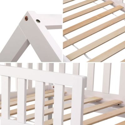 Lit cabane pour enfant 190x90cm blanc MARCEAU - Happy Garden