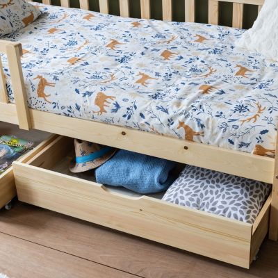 Lit cabane pour enfant 190x90cm en bois avec tiroirs MARCEAU - HAPPY GARDEN