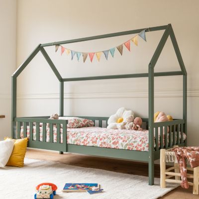 Lit cabane pour enfant 190x90cm vert MARCEAU - HAPPY GARDEN