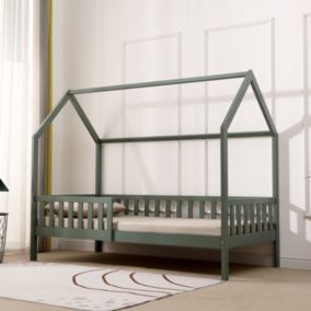 Lit cabane pour enfant 190x90cm vert MARCEAU - Happy Garden