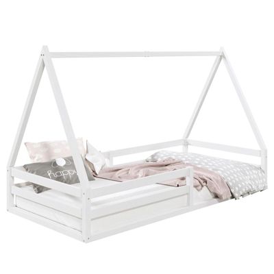 Lit cabane SILA 90 x 190 cm, en pin massif blanc