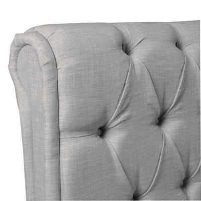 Lit CHELSEA 140x190 + 4 tiroirs + sommier / Gris clair