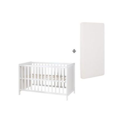Lit cododo ROBA 2-en-1 blanc 60 x 120 cm reglable incl. matelas et sommier