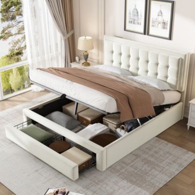 IZTOSS Lit 140x190 avec Sommier et Matelas - Matelas 140x190x17 Mémoire de Forme
