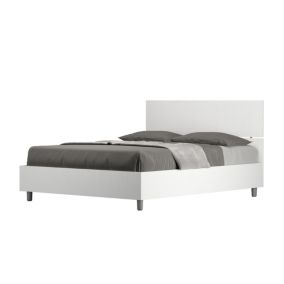 Lit coffre 140x190 tête de lit droite frêne blanc Demas