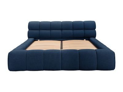 Lit coffre 160 x 200 cm - Tissu - Bleu nuit - FORVIK II