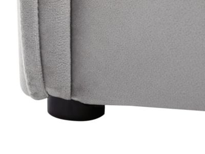 Lit coffre 160 x 200 cm - Velours - Gris clair + Matelas - OLERIA