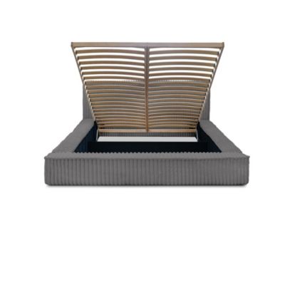 Lit coffre 160x200 coloris gris - Collection CLOUDY