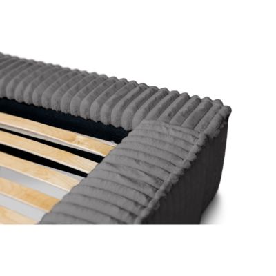 Lit coffre 160x200 coloris gris - Collection CLOUDY