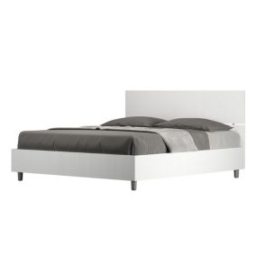 Lit coffre 160x200 tête de lit droite frêne blanc Demas