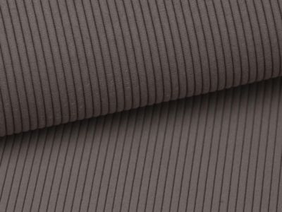 Lit coffre 180 x 200 cm avec tête de lit coutures verticales - Velours côtelé - Taupe + Matelas - SARAH