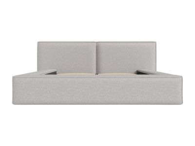 Lit coffre 180 x 200 cm - Tissu - Gris clair + Matelas - TIMANO