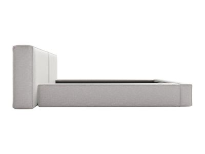 Lit coffre 180 x 200 cm - Tissu - Gris clair + Matelas - TIMANO
