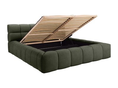 Lit coffre 180 x 200 cm - Tissu - Vert - FORVIK