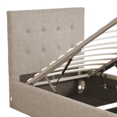 Lit coffre PARMA 90x190 + 1 sommier / Beige