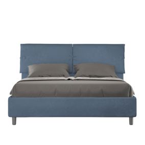 Lit coffre Sleeper bleu en microfibre capitonné 160x200