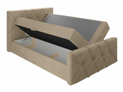 Lit continental Baltimore 150, Double, Rose, Tissu, Disponible