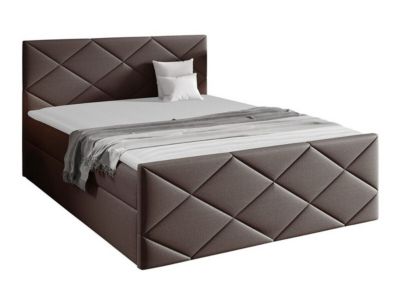 Lit continental Baltimore 155, Double, Marron, Tissu, Disponible