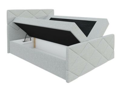Lit continental Baltimore 155, Double, Marron, Tissu, Disponible