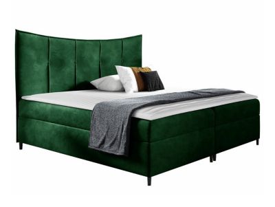 Lit continental Baltimore 178, Unique, Vert, Tissu, Disponible