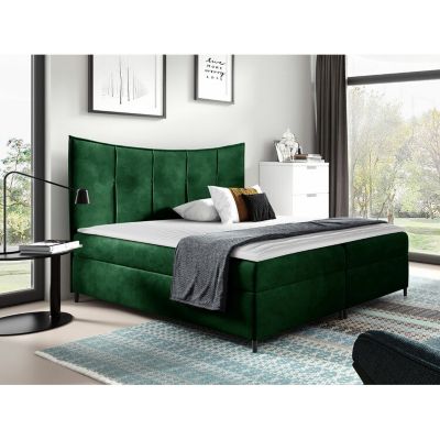 Lit continental Baltimore 178, Unique, Vert, Tissu, Disponible