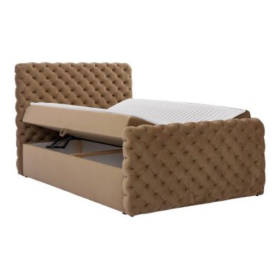 Lit continental Baltimore 186, Double, Turquoise, Tissu, Disponible
