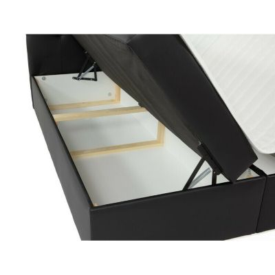 Lit continental Comfivo 196, Double, Noir, Faux cuir, Disponible