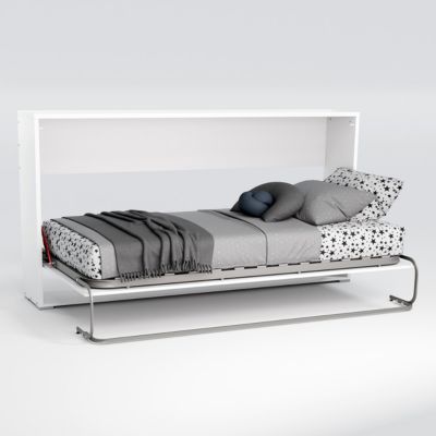 Lit d'appoint escamotable coloris blanc - couchage longueur 190 x ...