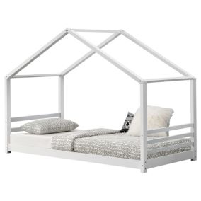 Lit D'enfant Design Maison Vardoe Pin 90 X 200 Cm Blanc Mat en.casa