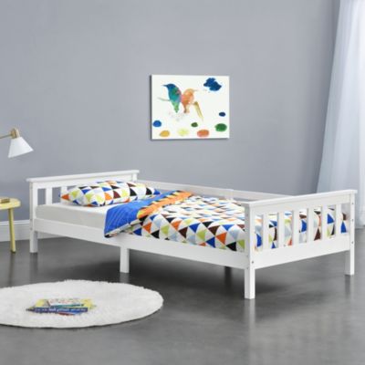 Lit d'Enfant Design Nuuk en Pin 200 x 90 cm Blanc Mat Laqué en.casa