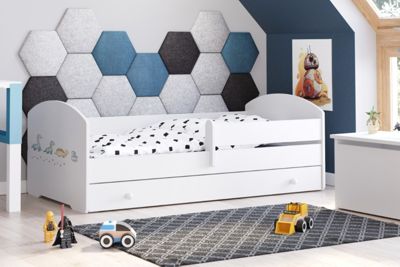 Lit d'enfant LUK avec tiroir et tringle 160x80 Dinosaures