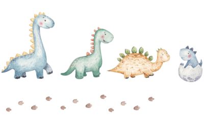Lit d'enfant LUK avec tiroir et tringle 160x80 Dinosaures